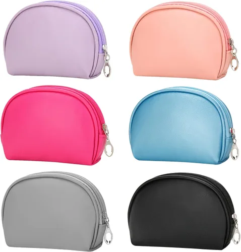 HAOGUAGUA Bolsa de maquillaje de viaje de 6 piezas, bolsa organizadora de cosméticos impermeable con cremallera, pequeña bolsa con cremallera para