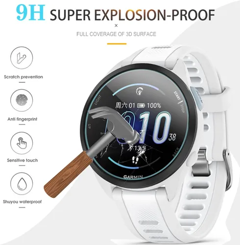 Miniatura 5 de Suoman 3+2 Pack para Garmin Forerunner 165 Protector de Pantalla, Puerto de Carga + [Antiarañazos] Película Protectora de Pantalla de Vidrio