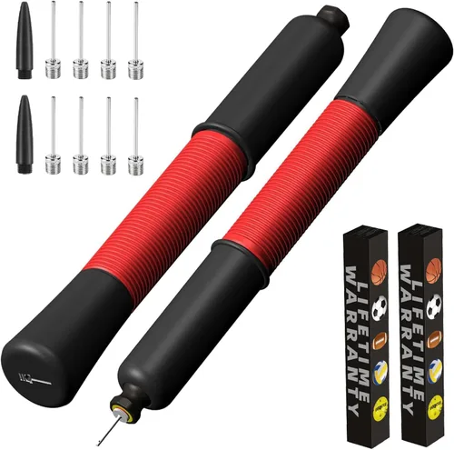 Miniatura 8 de Bomba de pelota con almacenamiento de agujas (nunca pierdas el pin), bomba de baloncesto con 5 agujas y cable extensible, bombas de fútbol, bomba