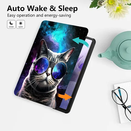 Miniatura 52 de Funda para tablet Fire 7 (12ª generación, versión 2022), delgada, a prueba de golpes, delgada, de piel sintética, con función de apagado/encendido