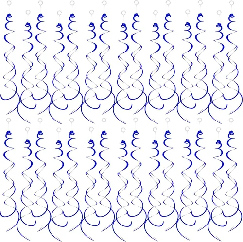 Miniatura 22 de 30 piezas de decoración de fiesta de remolinos colgantes, decoraciones de papel de aluminio, espiral, serpentina de plástico para techo, cumpleaños