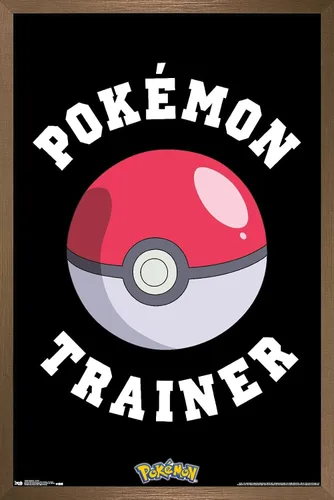 Miniatura 13 de Trends International Pokémon - Póster de pared de entrenador, 14.725 x 22.375 pulgadas, versión enmarcada de madera de granero