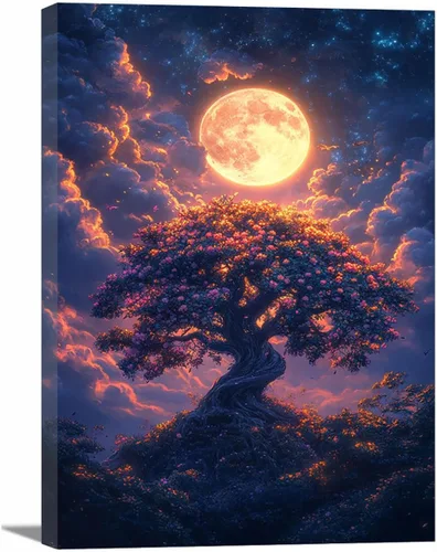 Miniatura 22 de VOCBAN Nature Tree of Life Abstract Pictures Canvas Painting Large Modern Canvas Wall Art Colorful Trees Living Room Wall Decor Plant Prints(black