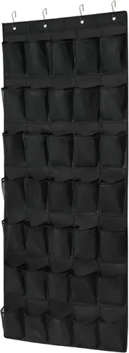 Organizador de zapatos con 35 bolsillos grandes para puerta, estante porta zapatos con bolsillos de malla, organizador de zapatos colgante de gran