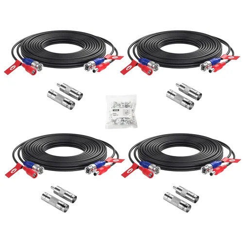 ZOSI Paquete de 1 cable de alimentación de video todo en uno de 33 pies (32.8 ft), cables de cámara de vigilancia de extensión BNC para sistemas DVR