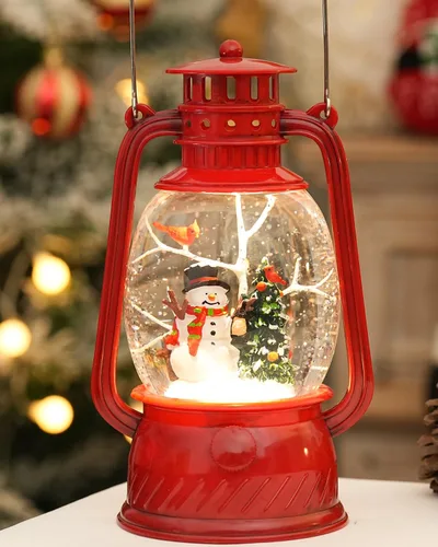 Miniatura 13 de Decoraciones de Navidad para Interiores - Globo de Nieve Musical de Navidad con Temporizador de 6H, Escena Iluminada de Árbol de Navidad de Santa