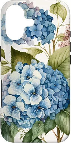 Watercolour Vintage Blue Hydrangea with Flower Flower Case for iPhone 17