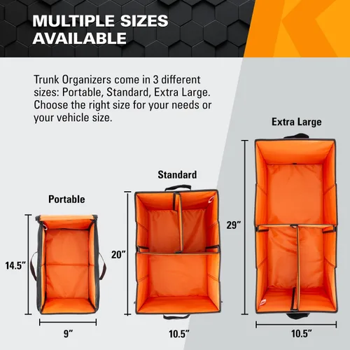 Miniatura 5 de KEEPER Organizador portátil para maletero, 19L, organizadores y almacenamiento de automóvil, parte inferior antideslizante, adecuado para SUV