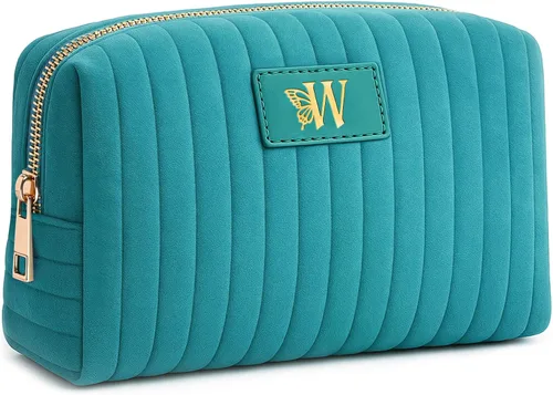 Miniatura 56 de Bolsa de maquillaje de viaje personalizada con inicial, bolsa de cosméticos para adolescentes de 15, 16, 17, 18, 19, 20, 21 años, regalos de moda