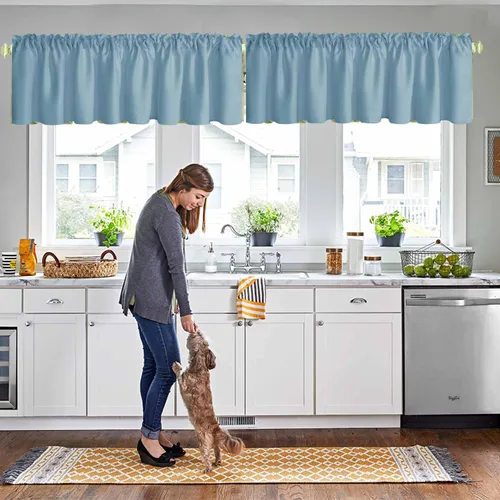 Miniatura 27 de Cortinas de cocina negras Ladity - 2 paneles de cortinas cortas opacas, 36 pulgadas, privacidad, niveles de café, cortinas de granja para ventana
