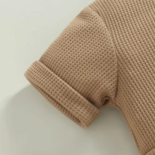Miniatura 6 de Mubineo Mameluco de manga corta con botones lisos, básicos, para el verano, otoño