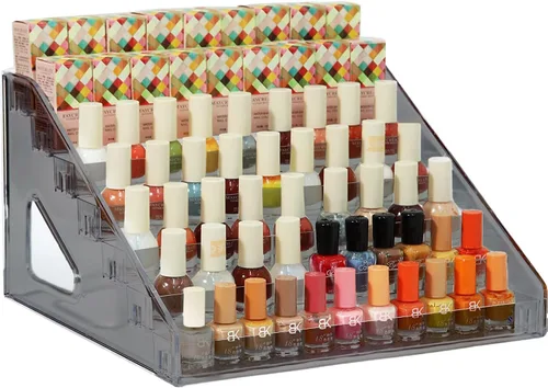Miniatura 8 de Organizador de esmalte de uñas, 48 botellas de 4 capas, organizador de lentes de sol, estante de exhibición de acrílico, soporte para gafas, soporte