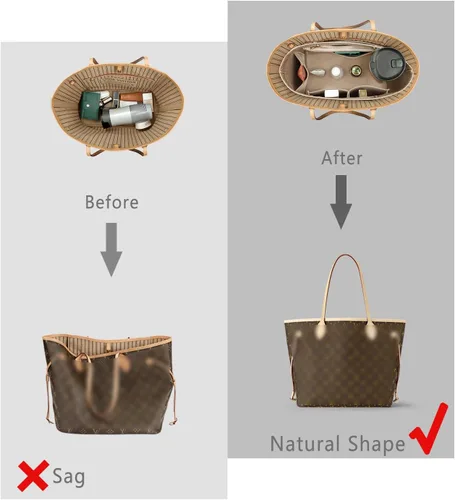 Miniatura 7 de ZTUJO Organizador de bolso para bolso y moldeador de bolsa, organizador de bolsa para Speedy Neverful, 6 tamaños (delgado mediano, beige sedoso)