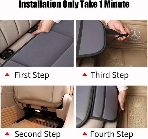 Miniatura 6 de Lofty Aim Cojín de asiento de automóvil de alta calidad, cojín para el conductor con espuma viscoelástica cómoda y parte inferior de goma 2-Gris