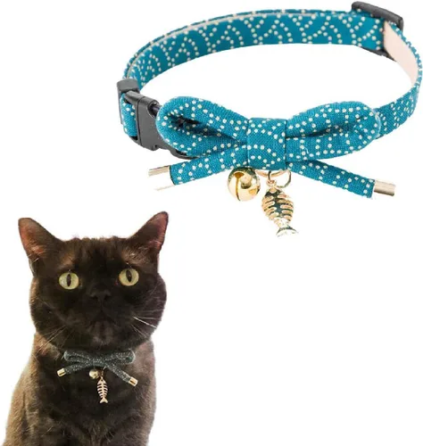Miniatura 6 de Necoichi Zen Fish Charm Collar de gato (verde)