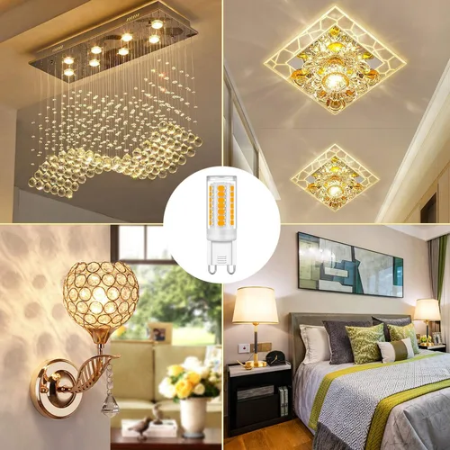 Miniatura 5 de YUIIP Bombillas LED G9 de 4 W blanco cálido 3000 K, equivalente a bombilla halógena de 40 W, AC110V-130V G9 bombillas LED de base de cerámica