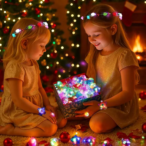 Miniatura 7 de LovesTown 24 anillos iluminados, recuerdos de fiesta para niños, 6 estilos que brillan en la oscuridad, suministros de fiesta para bolsas