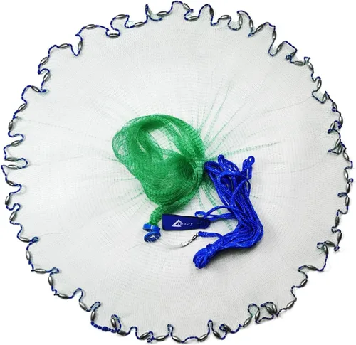 Miniatura 10 de Drasry Red de Lanzar de Pesca Americana de Agua Salada Tamaño de Malla de 3/8 Pulgadas para Cebo Trampa de Camarones Peces Plomos de Servicio Pesado