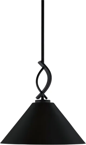 Miniatura 103 de Toltec Lighting Cavella Stem Colgado Mini colgante, acabado grafito, vidrio de muselina blanca de 4 pulgadas