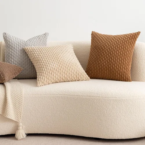 Miniatura 5 de UGASA - Funda de almohada decorativa de pana suave de otoño de 12 x 20 pulgadas, diseño bohemio a rayas, oblonga, para sofá, sala de estar, cama