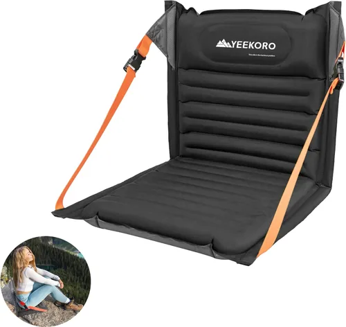 Asientos plegables inflables, sillas portátiles con soporte de espalda, asiento plegable y ligero para campamento/eventos deportivos, asientos de
