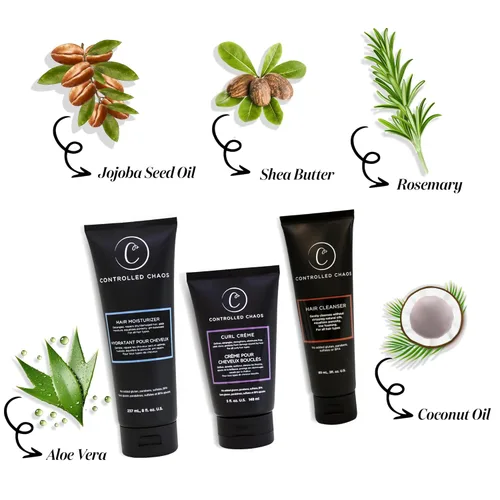 Miniatura 3 de Controlled Chaos Set de cuidado del cabello para cabello rizado, paquete de 3 unidades, incluye champú, acondicionador, crema definidora de rizos