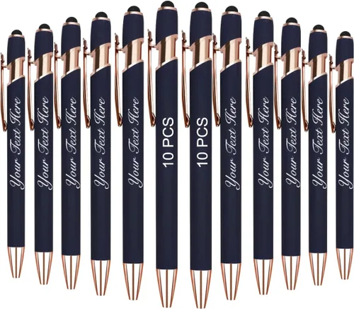Miniatura 32 de 10 bolígrafos personalizados con nombre y texto para mujeres y hombres, bolígrafos personalizados con grabado gratis, regalos para negocios