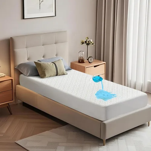 Miniatura 9 de Protector de colchón impermeable, protector de colchón de tamaño individual ajustado de 6 a 15 pulgadas de profundidad, tela de aire 3D, funda