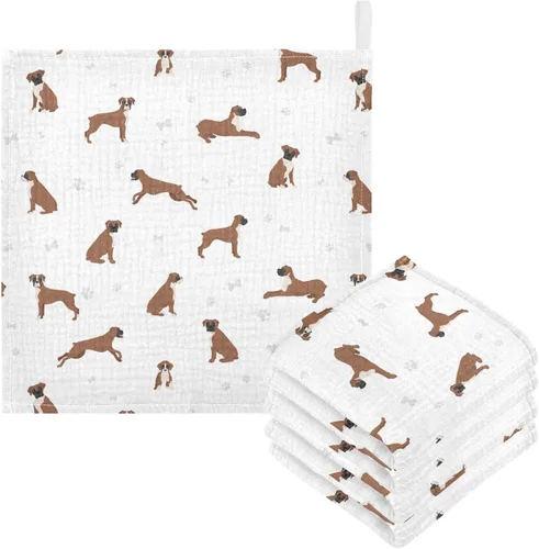 Miniatura 45 de Toallas de algodón para bebé, toallas de baño unisex para recién nacidos, toallitas naturales para piel delicada, 11.8 x 11.8 pulgadas, paquete de 5