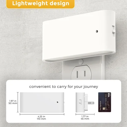 Miniatura 6 de L LOHAS LED - Luz nocturna LED, paquete de 2 luces nocturnas LED modernas enchufables en la pared con sensor de atardecer a amanecer, 0-100LM