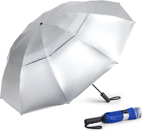 Miniatura 43 de G4Free Paraguas de golf grande de 42/46/54/62 pulgadas, paraguas compacto de viaje inverso, 10 varillas, resistente al viento para lluvia, doble