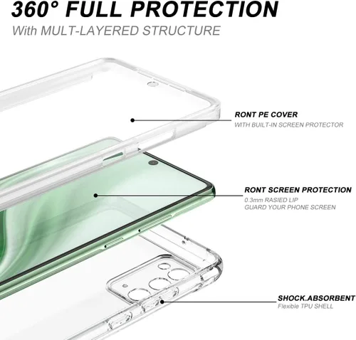 Miniatura 2 de SURITCH Funda transparente para Samsung Galaxy Note 20 (solamente) de 6.7 pulgadas, [protector de pantalla integrado], protección de cuerpo