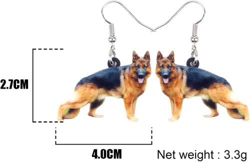 Miniatura 5 de DUOWEI German Shepherd Dog Earrings Acrylic Pets Drop Dangle Jewelry Party Birthday Gifts for Women Teen Girls Kids