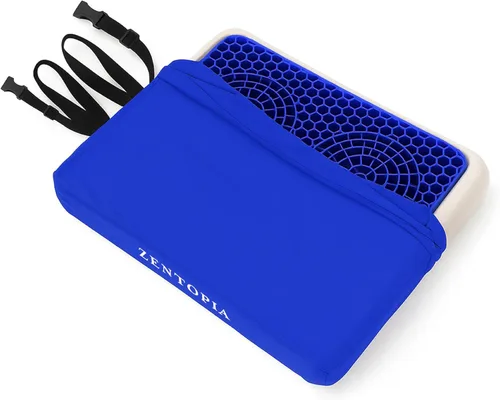 Miniatura 9 de Cojín de asiento de gel y espuma viscoelástica – Oficina – Cojín ergonómico para el dolor de coxis – Silla de escritorio Cojín de asiento de coche