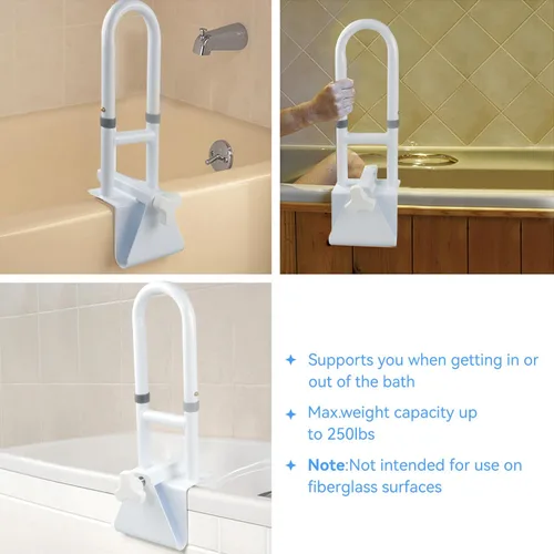 Miniatura 7 de Barras de agarre para bañera para personas mayores, barra de agarre para soporte de baño de ancianos, riel de seguridad de la bañera, abrazadera