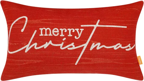 Miniatura 13 de Funda de almohada decorativa de Navidad de 12 x 20 pulgadas, funda de almohada lumbar de poliéster de Navidad, funda de cojín de granja para sofá