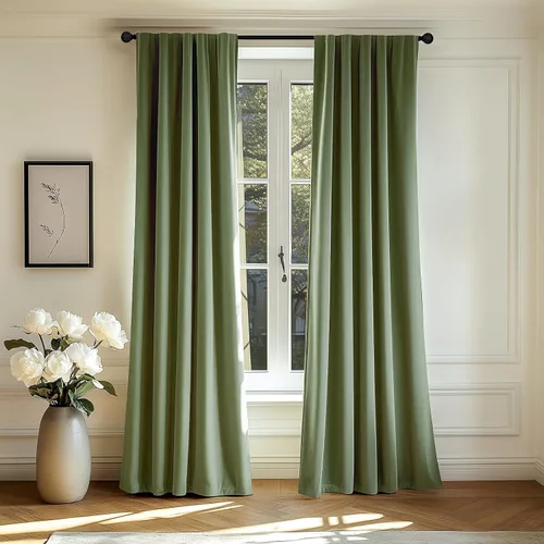 jinchan Cortinas de terciopelo para sala de estar, cortinas de lujo con aislamiento térmico para dormitorio de 120 pulgadas de largo, elegantes