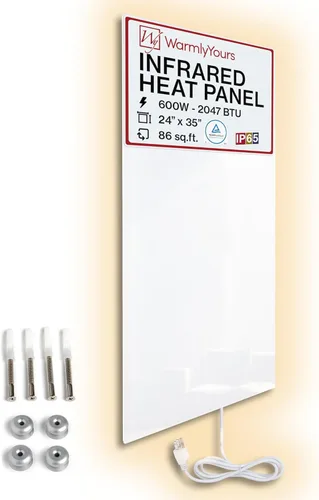 Miniatura 17 de Panel de calentador de pared infrarrojo blanco de 800 W, panel de calor radiante eléctrico de 24 x 47 pulgadas, calentador de espacio de eficiencia