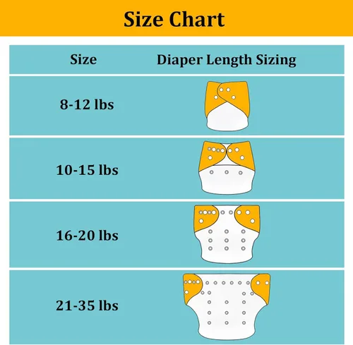 Miniatura 4 de babygoal Pañal de tela reutilizable con inserto para bebés niños y niñas de 8 a 35 libras, pañal ajustable y lavable B05-B Azul/claro