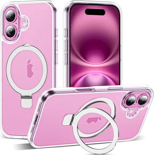Miniatura 69 de SKYLMW – Funda compatible con iPhone 12 Pro Max y iPhone 13 Pro Max con soporte magnético invisible tipo anillo, fundas translúcidas para teléfonos