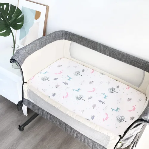 Miniatura 6 de Sábanas de moisés de muselina aptas para colchones de Halo, Dream on Me, Fisher Price, Delta, Graco y otros colchones ovalados y de reloj de arena