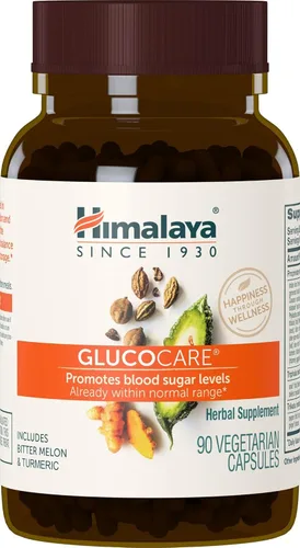 Himalaya GlucoCare - Metabolismo de la glucosa a base de hierbas y apoyo pancreático con melón amargo, gimnasia, trifala y cúrcuma - Soporte natural