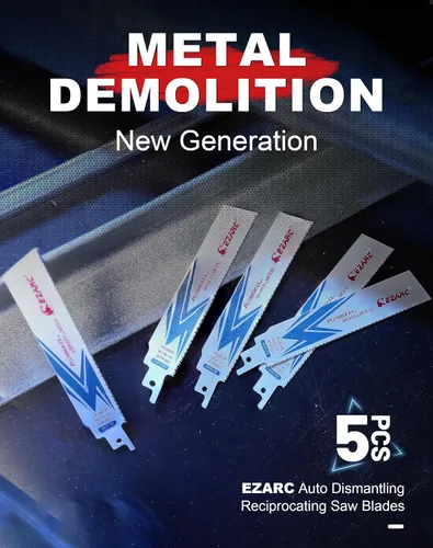 Miniatura 7 de EZARC Hoja de sierra recíproca, hojas de sierra bimetálicas de 6 pulgadas 14+18TPI para demolición de acero R610DM (paquete de 5)