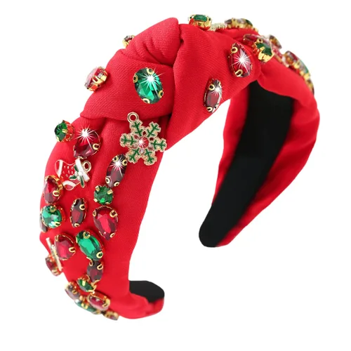 Miniatura 35 de Diadema anudada con joyas para mujeres y niñas, diadema de diamantes de imitación de cristal brillante, nudo superior ancho para mujer, diadema Negro