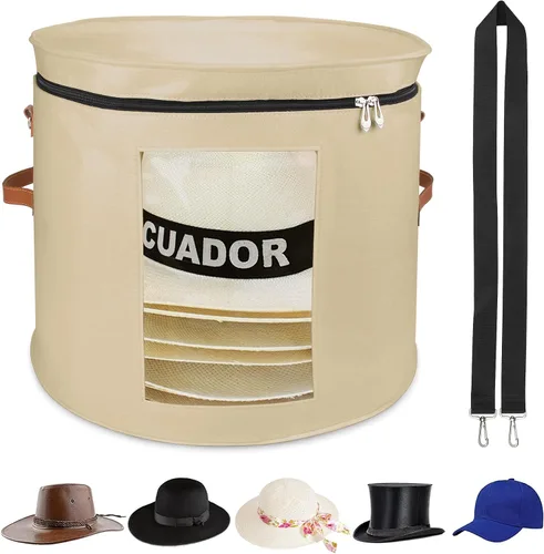 VanlonPro Caja de almacenamiento grande para sombreros para mujeres y hombres, organizador de gran tamaño de 19 pulgadas de profundidad x 17