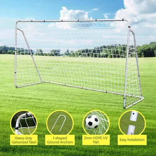 Miniatura 2 de F2C Soccer Net 12 x 6 Soccer Goal for Backyard, Steel Frame for Kids, Adult Portable Shooting Training Aid with Carry Bag,Ground Stakes Waterproof