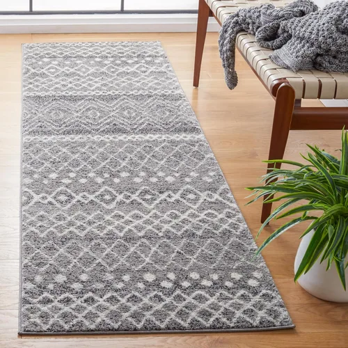 Miniatura 37 de SAFAVIEH Madison Collection - Alfombra decorativa de 2 x 3 pies, color marfil y carbón, diseño marroquí bohemio envejecido, no desprende pelusa