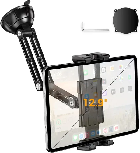 Miniatura 9 de OHLPRO Soporte para tablet para tablero de automóvil [soporte de ventosa] escritorio de pared para parabrisas, soporte ajustable para iPad mini Air