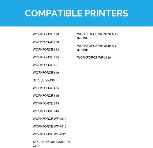 Miniatura 9 de LD Juego de 9 cartuchos de tinta remanufacturados para Epson 126 compatibles con Stylus NX330 NX430 Workforce 435 60 630 635 645 840 WF-7010 WF-7520