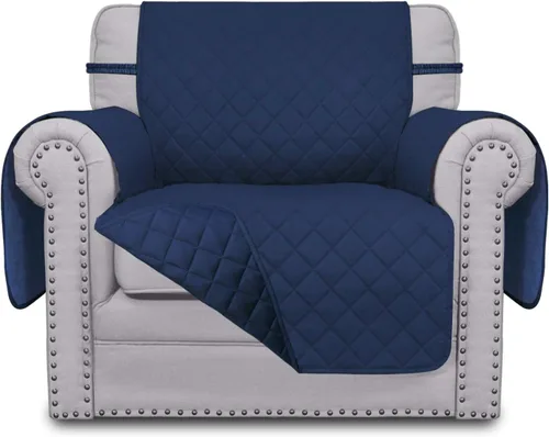 Miniatura 93 de Easy-Going - Funda para sofá, futón y sillón sin reposabrazos, reversible, resistente al agua, para mascotas y niños (azul oscuro/azul claro)